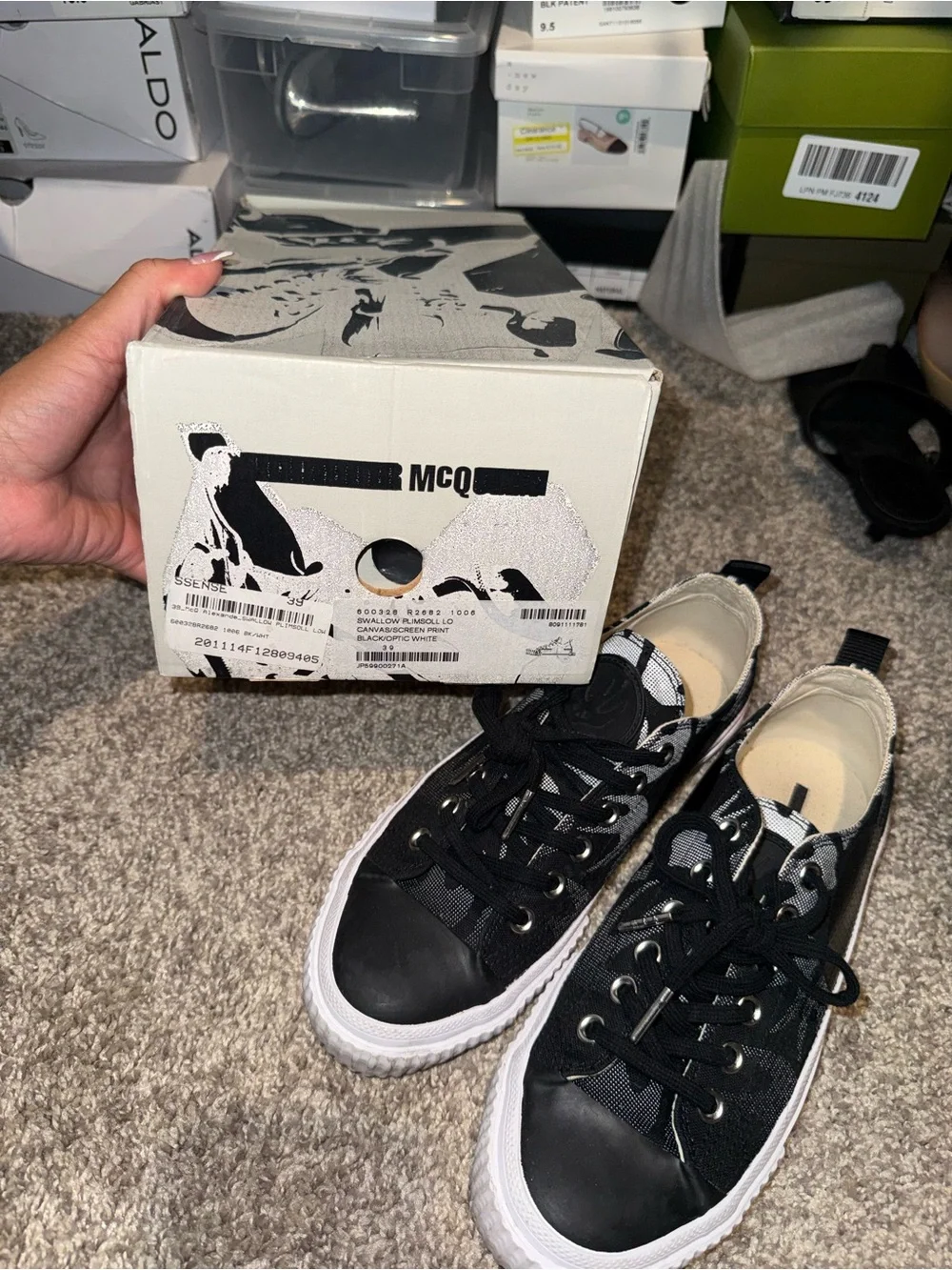 Alexander McQueen Black and White Low-Top Sneakers